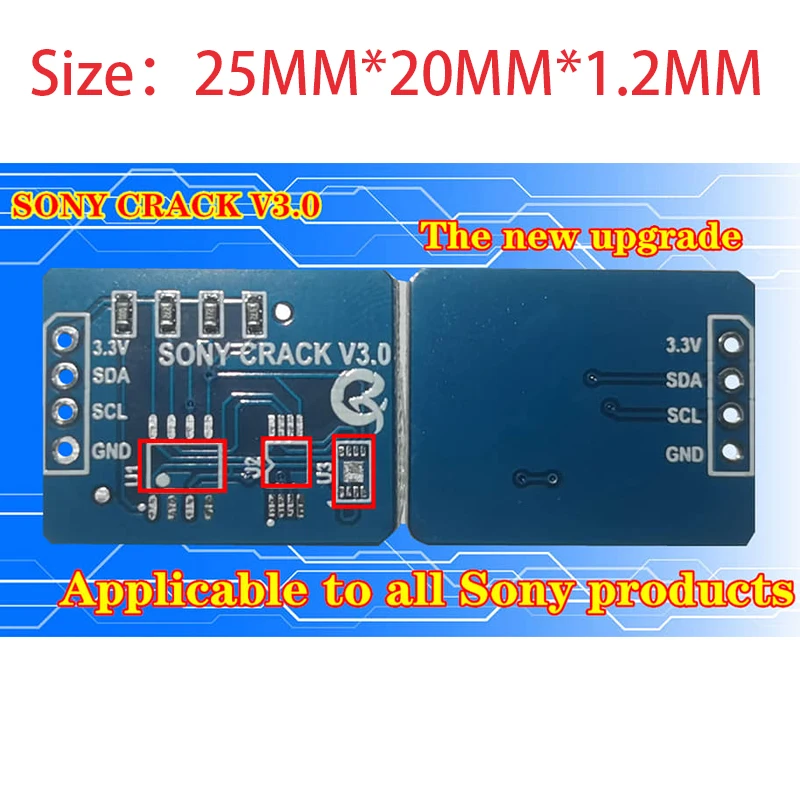 

QK0825A CRACK V2.0 for SONY red light blinking 5 times (original encryption chip needs to be moved to this board