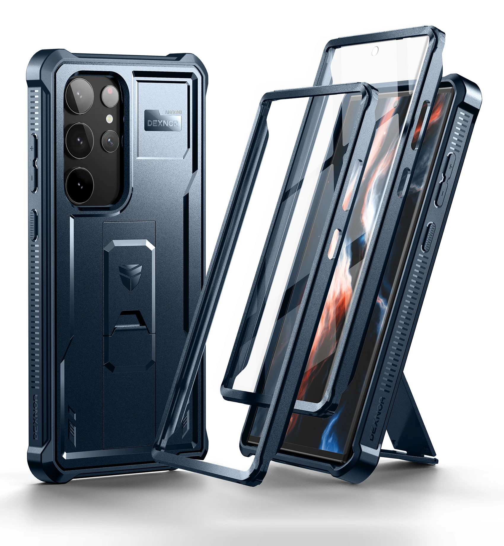 Heavy Duty Military Grade Protective Case with Built-in Screen Protector and Kickstand
