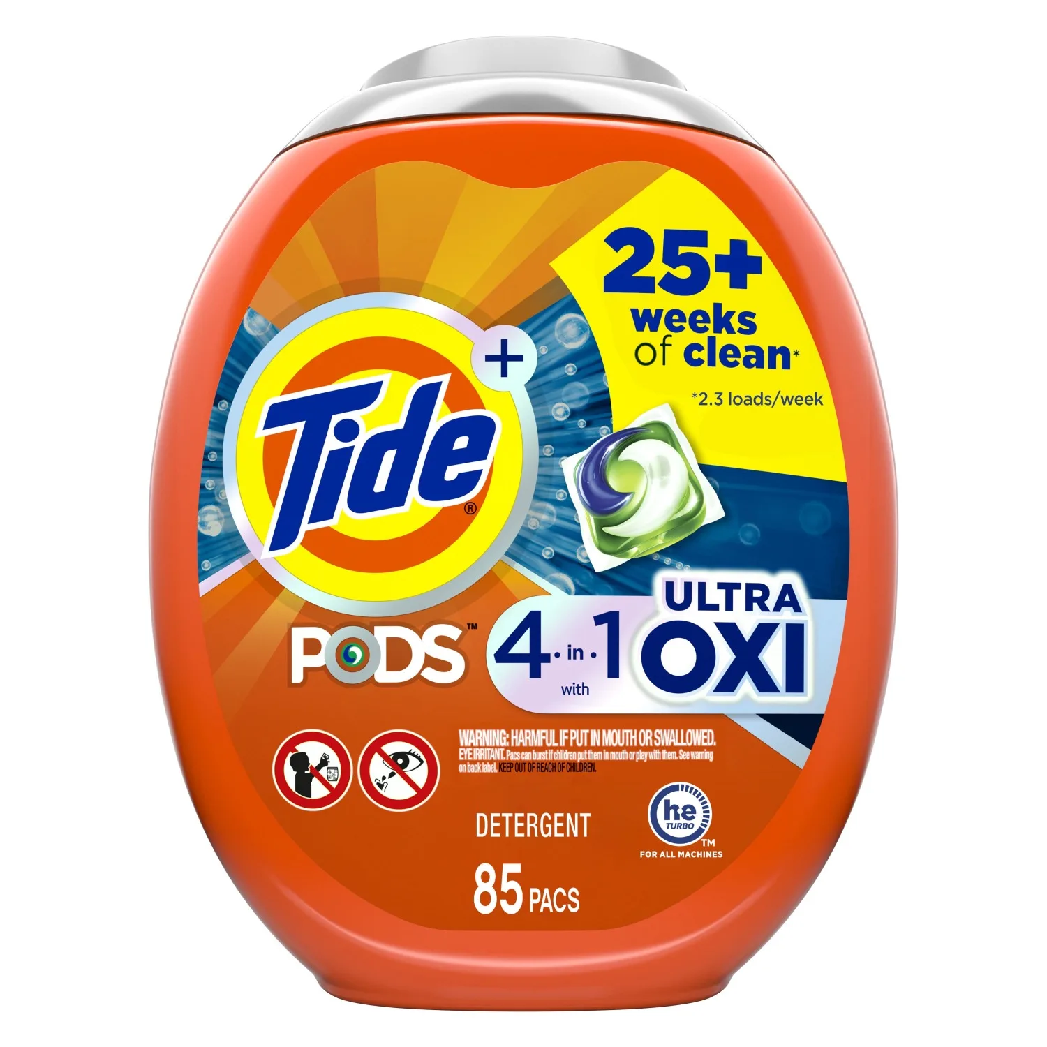 PODS Liquid Laundry Detergent, Ultra Oxi, 85 Count