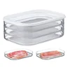 Meat Container for Fridge Bacon Lunch Meat Container for Refrigerator Meal Prep Containers Stackable Food Storage Boxes with Lid