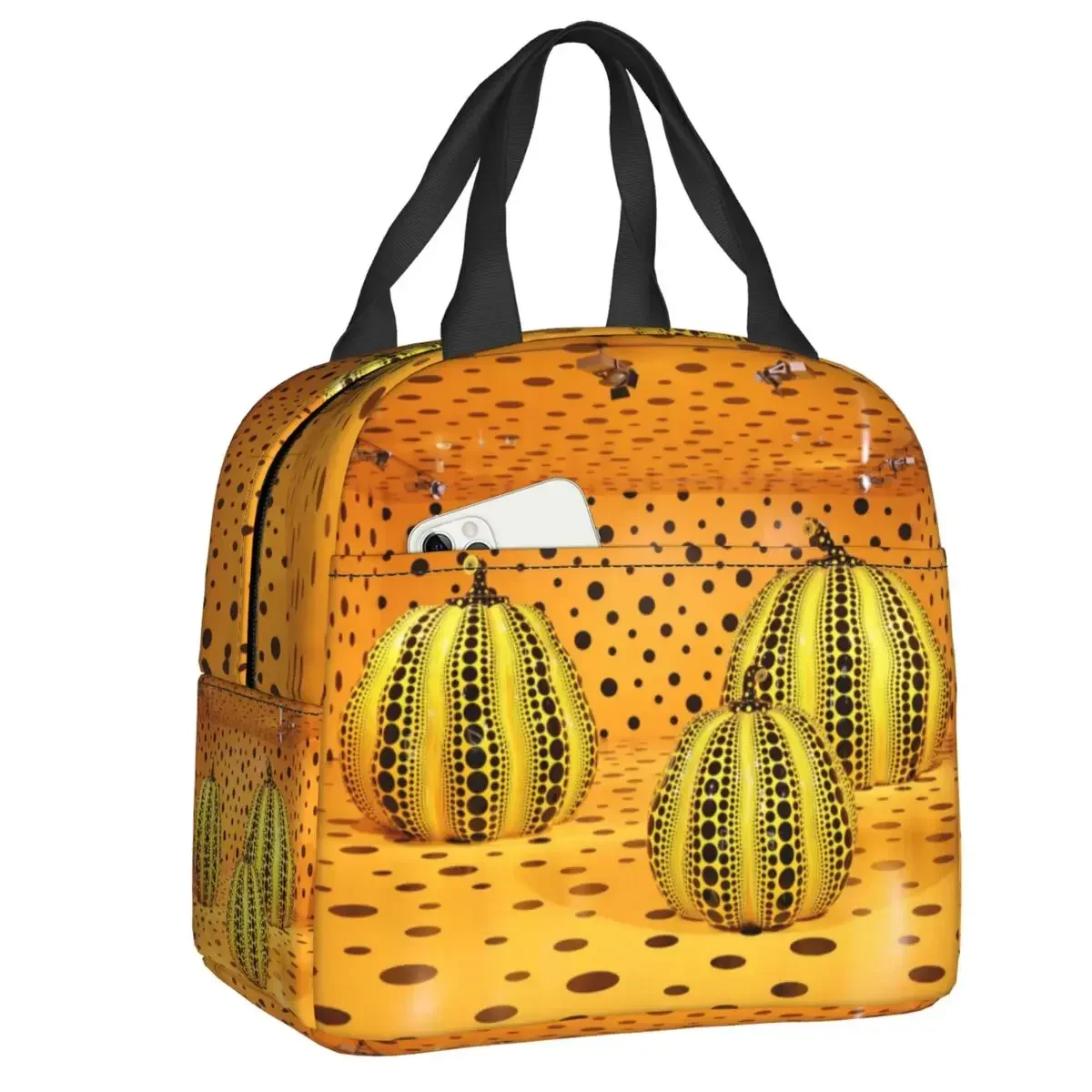 

Yayoi Kusama Pumkin сумка для ланча с абстрактным художественным рисунком, женский тепловой кулер, изолированный Ланч-бокс для детей, школьная еда, сумки-тоут для пикника