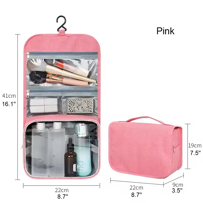 Women Travel Makeup Essentials With Hanging Hook Multifunction For Ladies