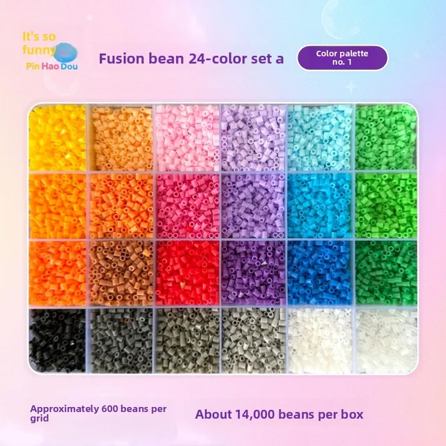 14000PCS Fuse Beads Box Pixel Puzzle Iron Beads For Kids Ironing Beads DIY Early Education Craft Toy Accessory beads refill pack
