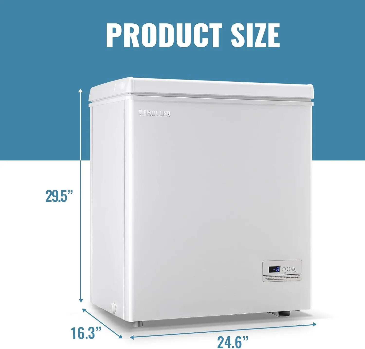 Freezer with Electronic Control 41℉ to -15 ℉Deep Freezer 4.0Cubic Feet Freestanding Small Freezers with 2Removable Stainless Ste 6