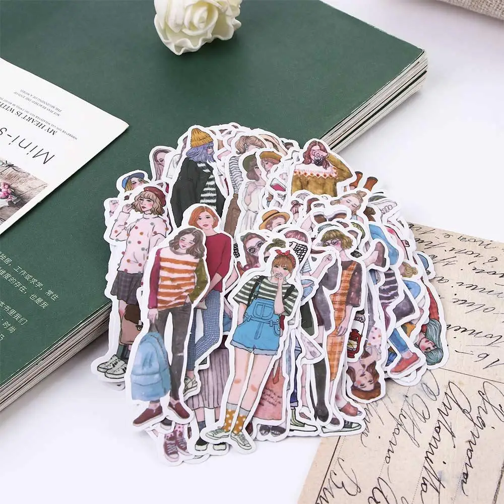 Women Photo Albums DIY Craft Planner Pretty Girls Mori Girls Stickers Scrapbooking Decorative Sticker Handbook Stickers