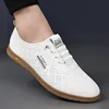 2025 Shoes for Men Leather Casual Shoes Summer New Microporous Slip-on Loafers Fashion Round Toe Sandals Driving Shoes 2