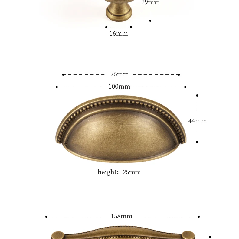 kitchen drawer brass handle shell furniture pull