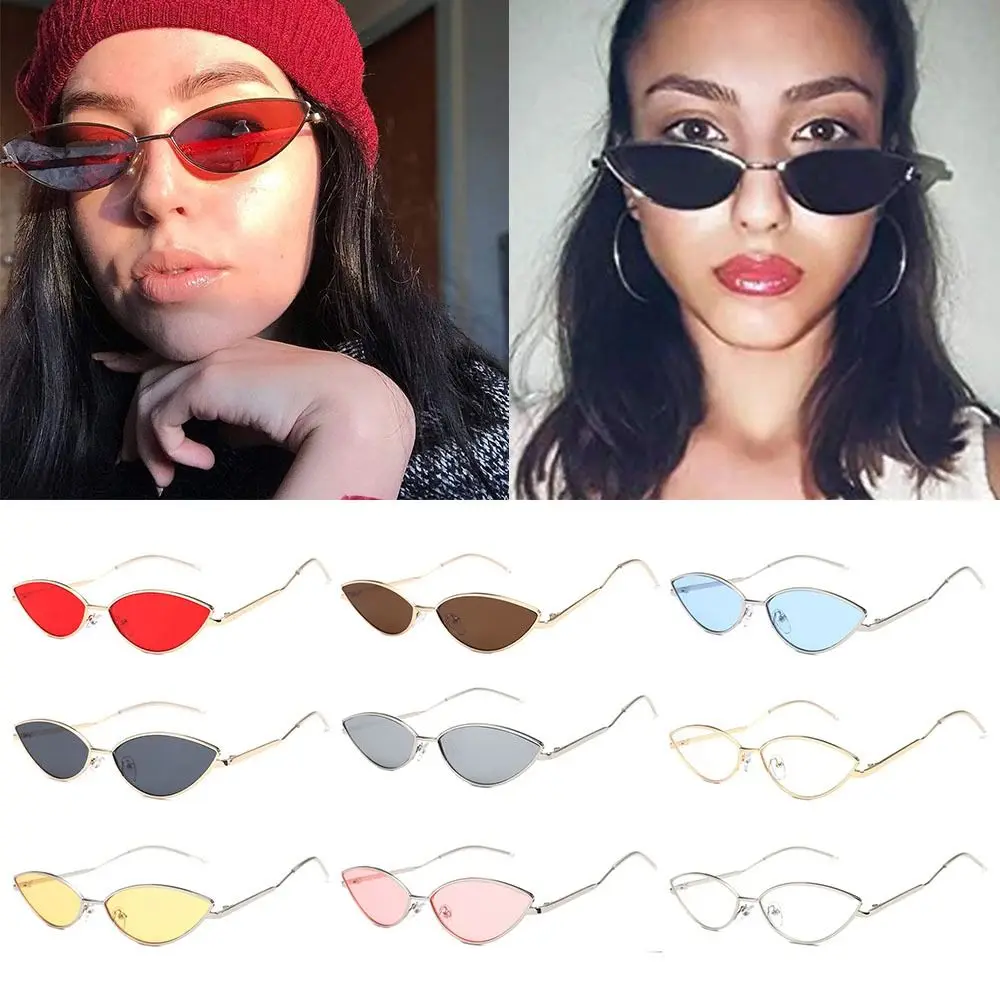 

Small Cat Eye Metal Sunglasses UV400 Petals Shape Arc Temple Design Sun Glasses Colorful Designer Sunglasses for Women & Men