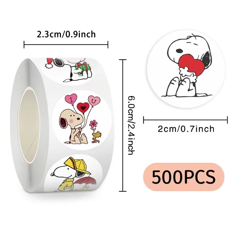 Pegatinas de Snoopy, 500 Unidades, Dibujos Animados, Anime, Artículos Derivados, Decoración Creativa, Adhesivos para Libros, Regalos para Fiestas