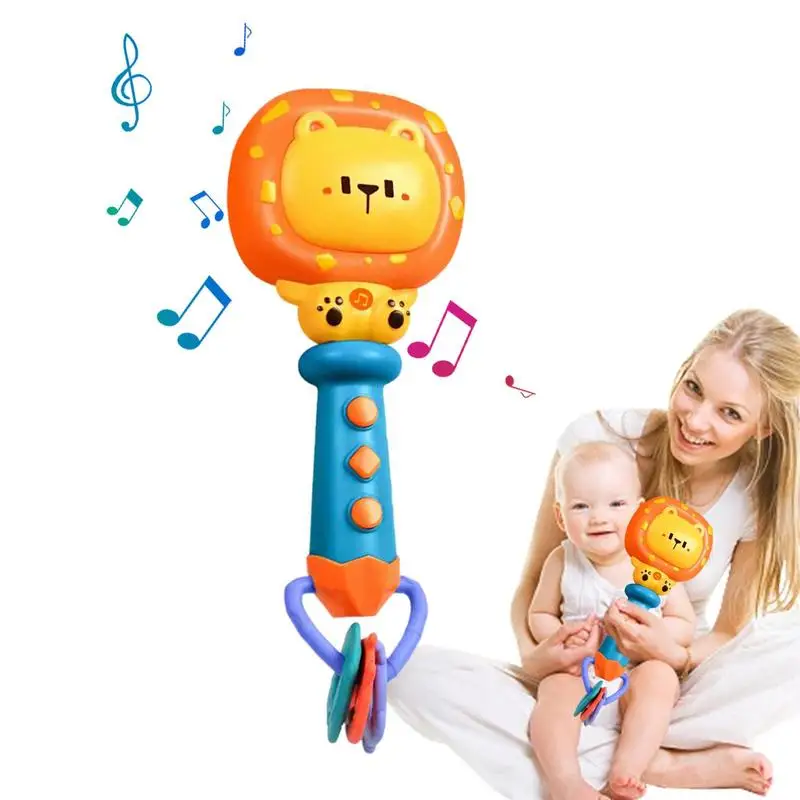 

Teething Rattle Boy Rattle Shaker Musical Teething Toy Soft Teether Learning Toy Soothing Toy With Colorful LED Light Toy
