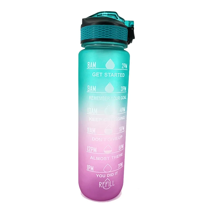 1 Liter Motivational Sport Water Bottle Leakproof Drinking Bottles Outdoor Travel Gym Fitness Jugs For Kitchen