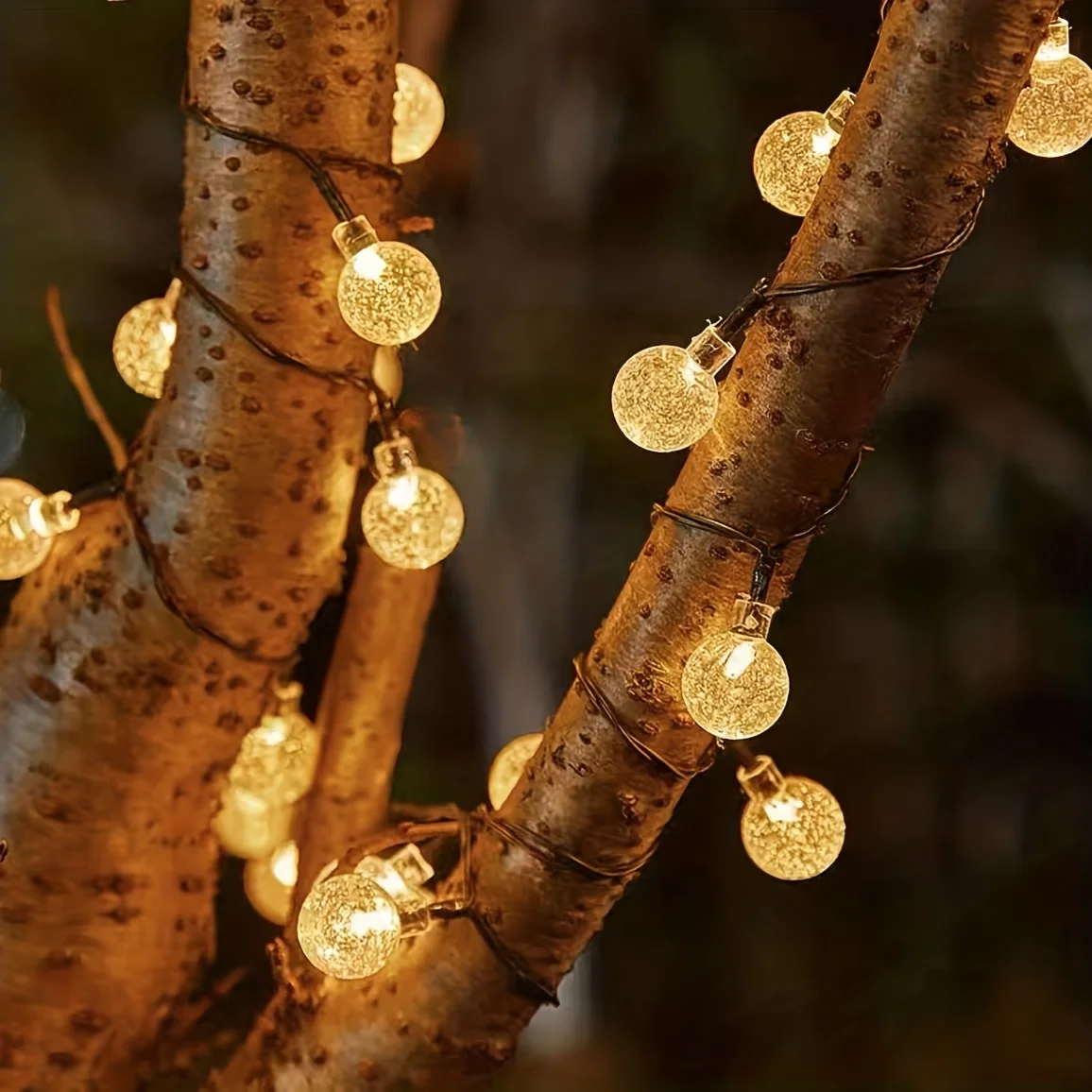 1 Pack 64FT IP65 Crystal Globe Solar String Outdoor Lights 2