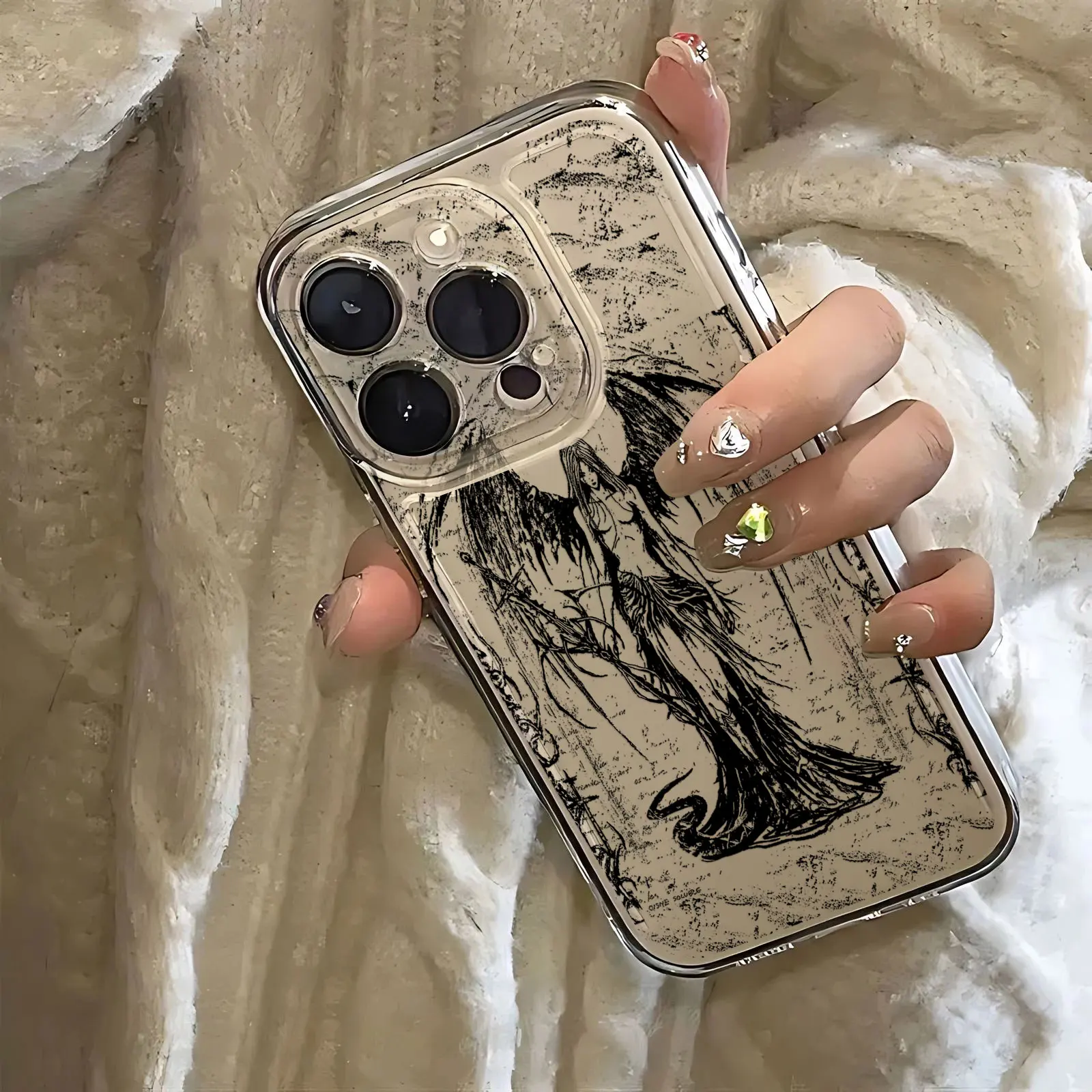 Luxury Black Angel Death Demon Phone Case Cover