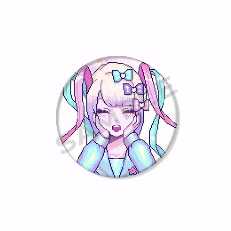 Needy Girl Overdose Cute Cartoon Button Pin Pixelation KAngel Ame-Chan Gothic Lolita Brosche Abzeichen Tasche Dekor Fans sammeln 50 mm – Detail 9