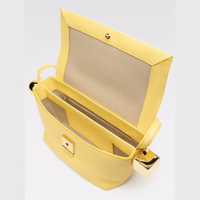 Women's Shoulder Bag with Flap, Solid Color Fashion Top Handle Bag with Metal, Women's Luxury Design Handbag for Everyday Style - 4