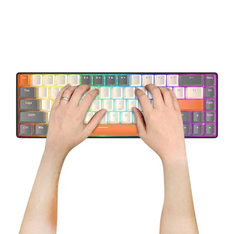 

60 Percent Keyboard Mechanical Wired RGB Backlight Compact Design Game Keyboard Computer Keyboard For Window Laptop PC Gamer