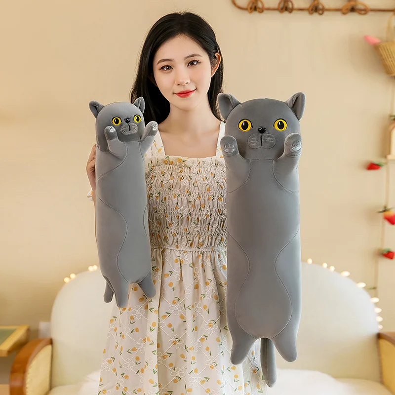 Long Cat Doll Adorable Cat Island Pillow Doll Plush Toy Home Desk