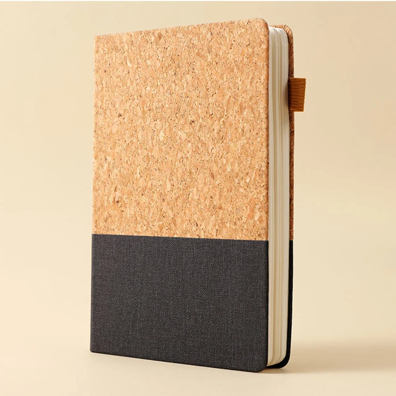 Eco-Friendly Recycled Cork and Straw Minimalist Notebook