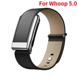Premium Leather Strap with Stainless Steel Buckle - Waterproof, Sweatproof, and Adjustable (For Whoop 5.0 - black)