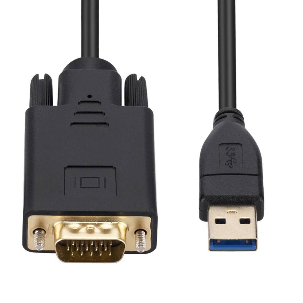USB To VGA Adapter Cable Compatible for Windows 11/10/8/7 USB 3.0 To VGA Male 1080P Monitor Display Video Adapter/Converter Cord