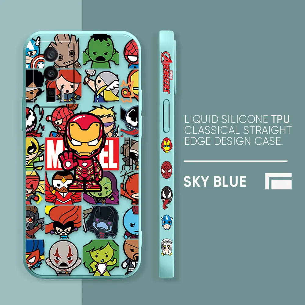 thumbnail image 1 of Case For Redmi K60E K60 K50 K40S K40 K30 9A 9 8A 10 Pro 4G 5G Simple Liquid silicone Case Marvel Cartoon Iron Spider-Man Poster, 1 of 5