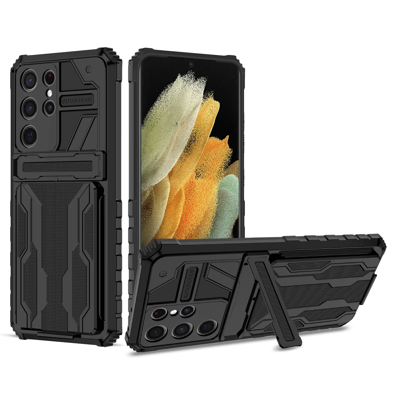 thumbnail image 1 of Funda con tapa para tarjeta de cartera para Samsung Galaxy S24 Ultra S23 S23 FE Note 20 Ultra A15 A54 A05S, soporte híbrido protector, carcasa dura, 1 of 5