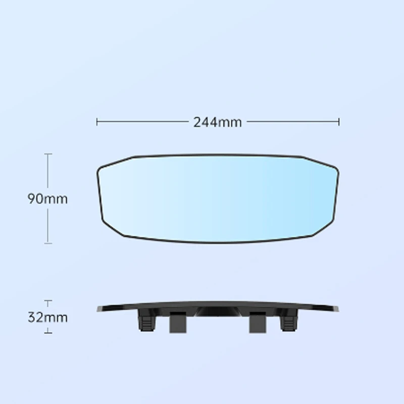 Rear View Mirror Car Reverse Blind Angle Visual Widening Interior Reflective Large Field of View