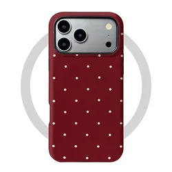 Magnetic Retro Polka Dot Shockproof Phone Case with 2 - in - 1 Film Shell for OPPO find x6 (DF - CIX2H1 - JSS127)