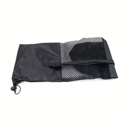 Breathable Yoga Mat Mesh Bag - Durable Black Oxford Fabric with Shoulder Strap (Black)