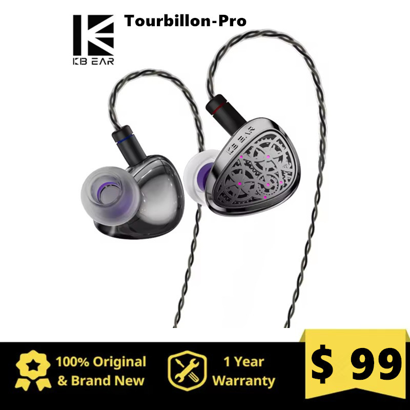 KBEAR Tourbillon-Pro TB-PRO in Ear Earphone 10MM DD&All Metal HiFi IEM PU+PEEK+DLC Composite Diaphragm Headphones Gaming Headset