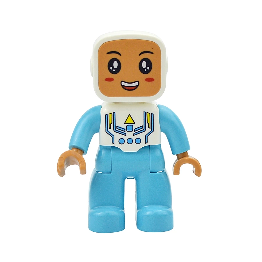 Jumbo Building Block Character Set - Farmer, Pirate, Worker, Doctor & Policeman Figures