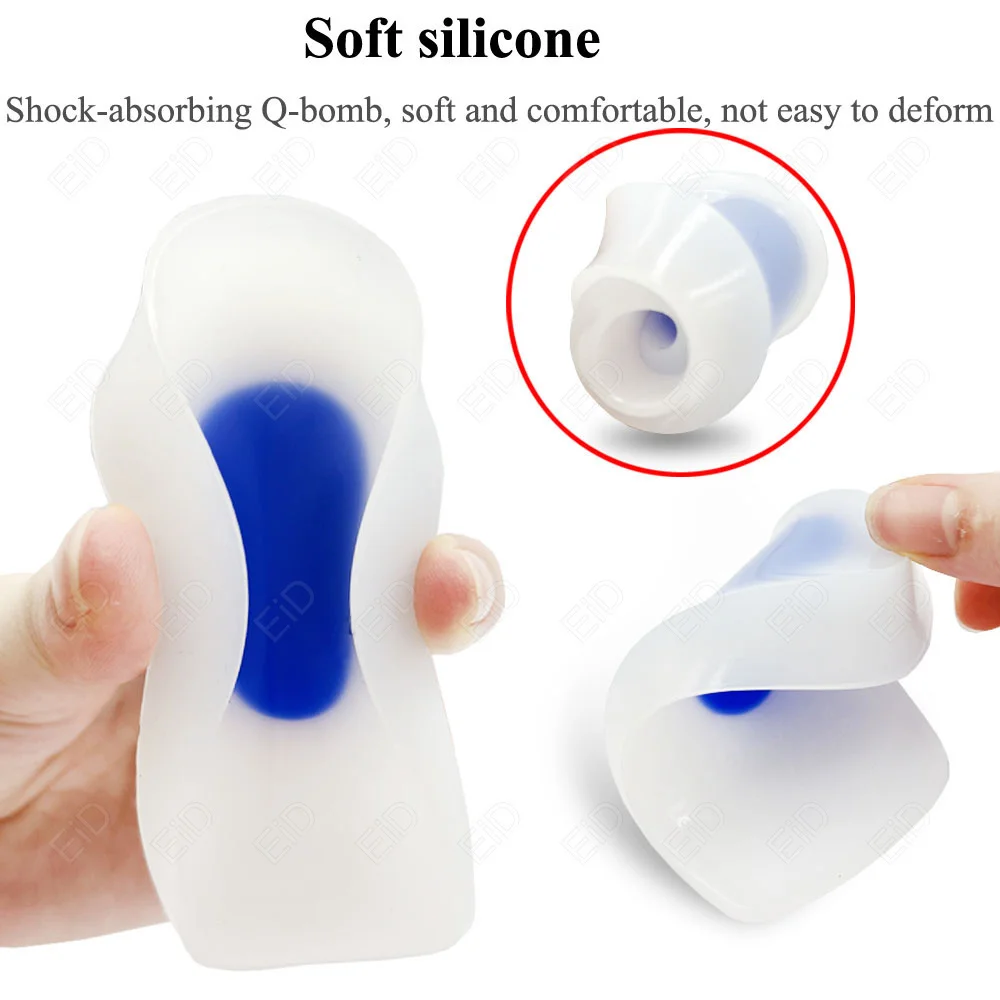 Weiche Elastizität, halbe Einlegesohlen aus Silikongel für Plantarfasziitis, Fersenbecher, Polsterschutz, Sport-Einsatz, Sohle, Stoßdämpfung, Unisex – Detail 3