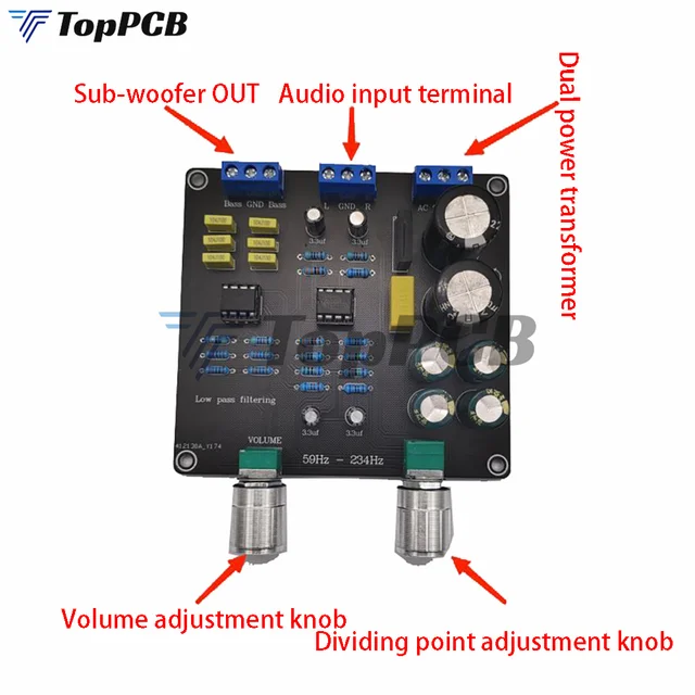 59Hz-234Hz AC 9V-12V low-pass filter Super Bass Electronic