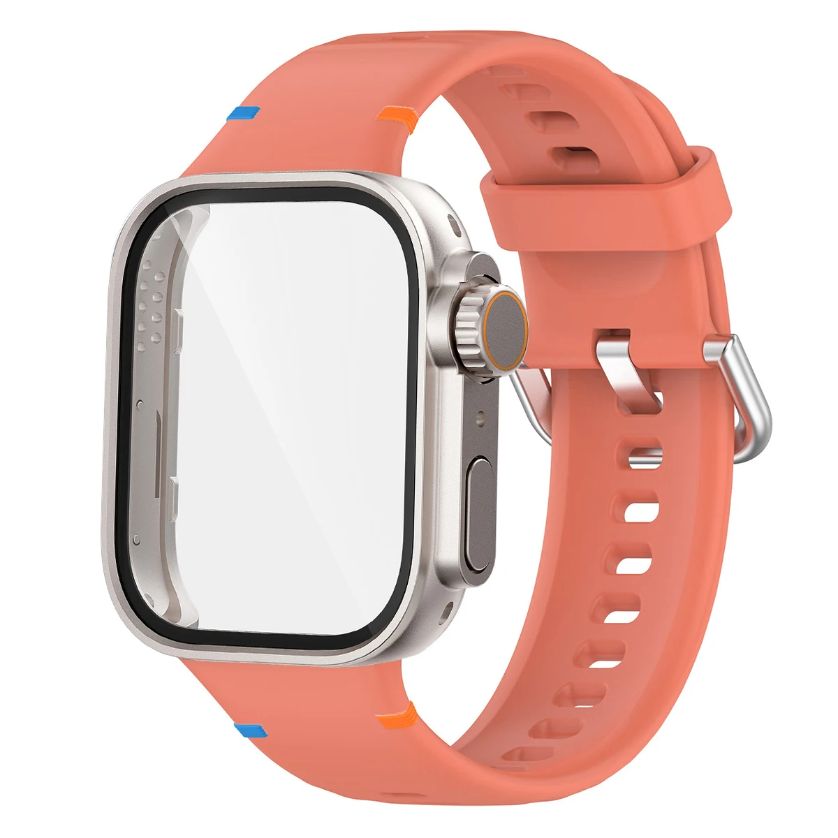 Versatile Protection Bundle: Silicone Sport Band, Full Cover Case & Tempered Glass Film