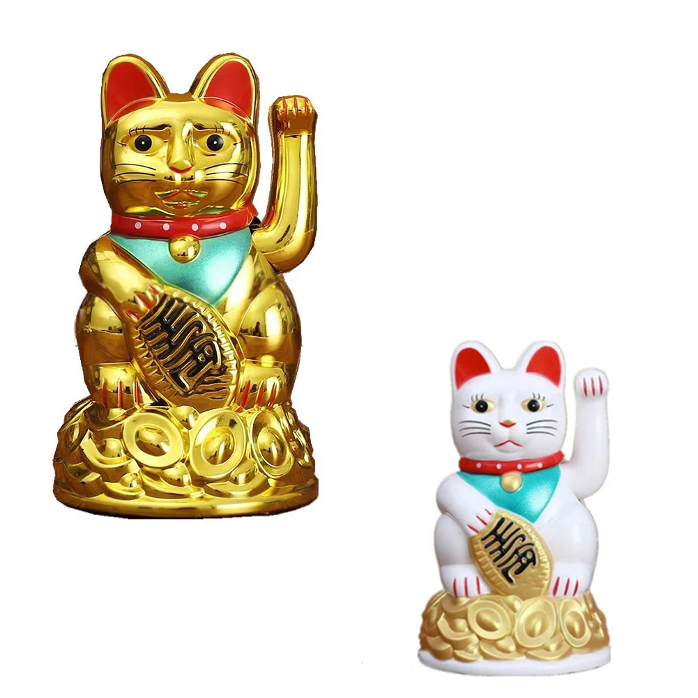 

4.5/6.5in China Lucky Waving Cat Golden Wealth Feng Shui Home Decoration Art DIY Decoration Interior Room Decor