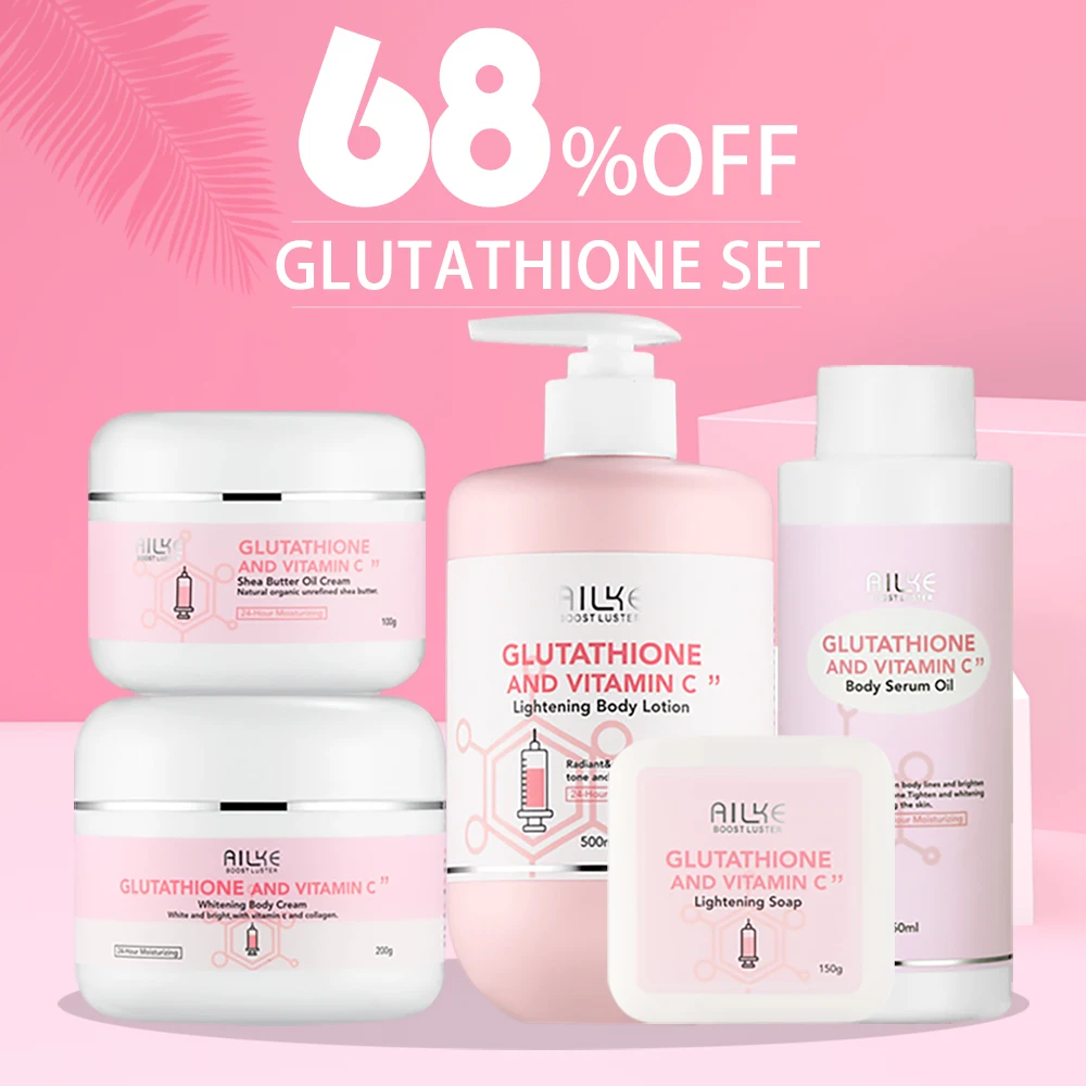 Ailke Skin Glowing Body Lotion, Crema Idratante, Morbida E Liscia Per La Pelle, Con Glutatione, Vitamina C, Adatta A Tutti I Tipi Di Pelle