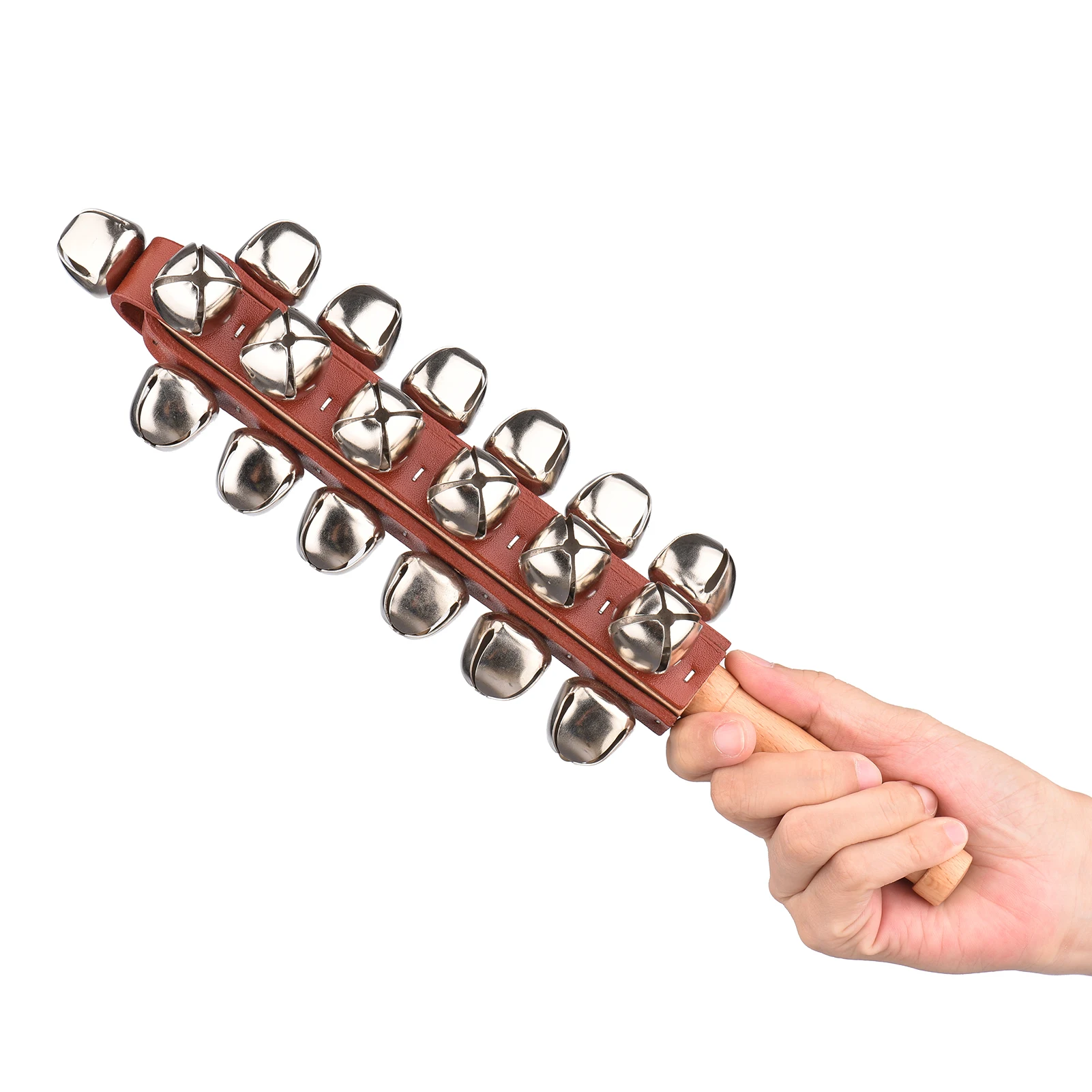 Hand Jingle Bells Hand Sleigh Bells Houten Shaker Jingle Bells Stok Musical Slaginstrument Klokken Voor Home Decoratie