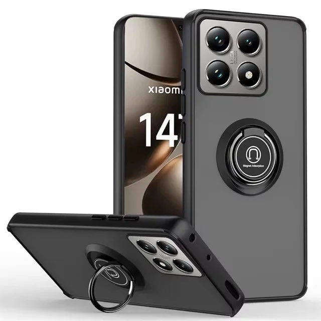 Magnetic Ring Holder Matte Armor Phone Case - Enhanced Protection Cover