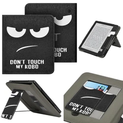 Premium Leather 7-Inch eReader Case with Hand Strap, Stand, and Card Slot - KOBO Libra Colour (Big eyes)