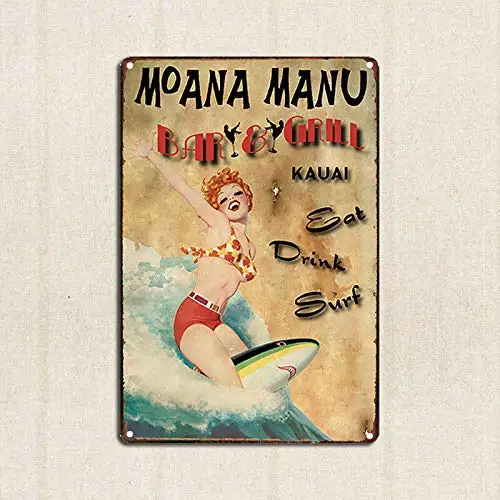 Moana Manu металлические жестяные знаки настенное искусство табличка садовые