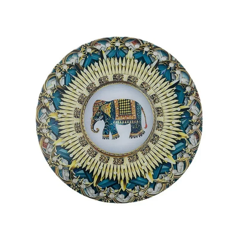 18cm Flat Round Acrylic Bag Weaving Board Mandala Flower Pattern Bag Cushion Base Bottom Pad for DIY Knitting Crochet