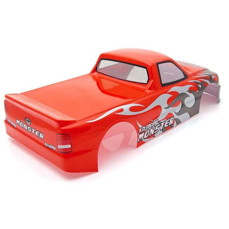 1/10 RC 자동차 T-10 PVC 페인트 바디 1/10 RC 자동차 픽업 트럭 폭 205mm 휠베이스 255mm, 레드