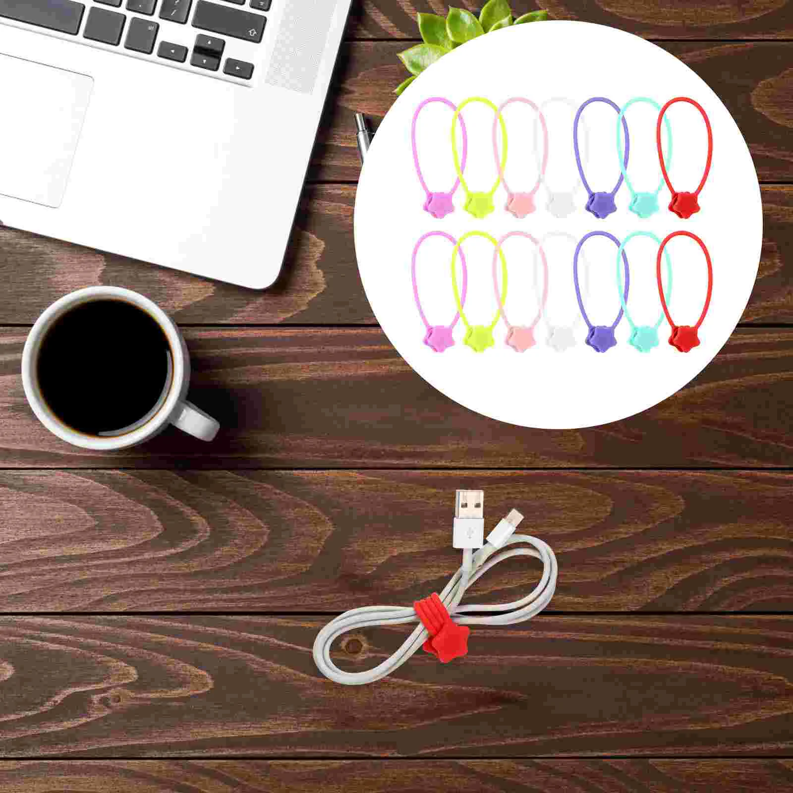 

Silicone Wire Wrap Cable Holder Cable Ties Magnet Winder Home Storage Accessories Star Magnetic Cable Organizer