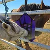 19473-11dd8b.jpg 1pc Durable Polyester Horse Hay Bag with Clear View Mesh Grid - Purple, Ideal for Horses, Goats, and Cattle Feeding in Stables o