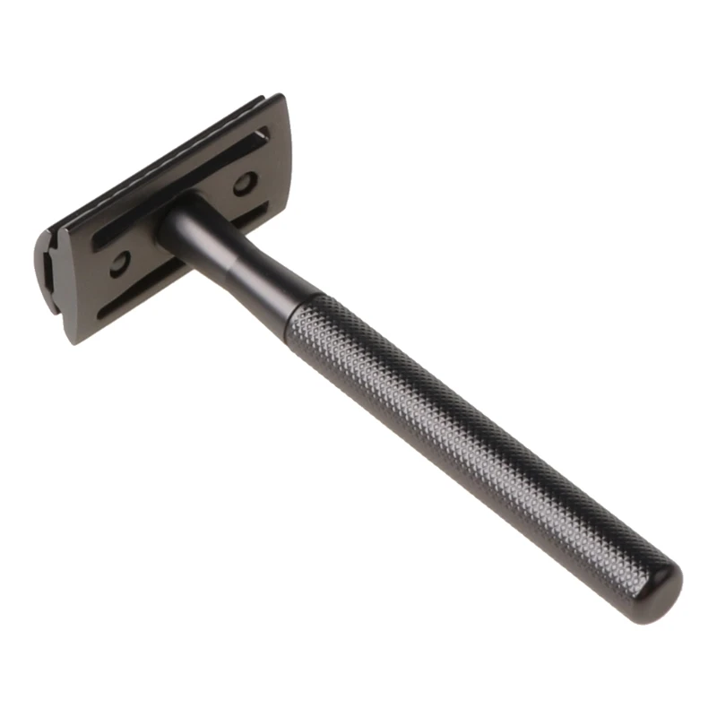 

Y1UF Traditional Vintage Double Enclosed Safety for Razor Anti-Skid Long-Handled Hair Removal Manual Hand Beard Shaver