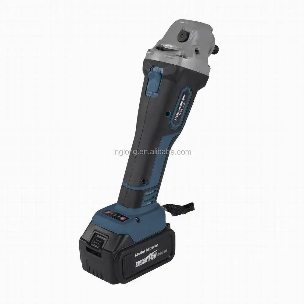 Brushless Cordless Angle Grinder with Two 18V 4.0Ah Lithium Batteries