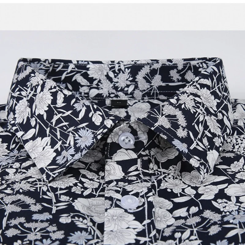 Camisa Social Masculina EOUOSS - Estampa 4 Direções, Não Amassa, Manga Longa