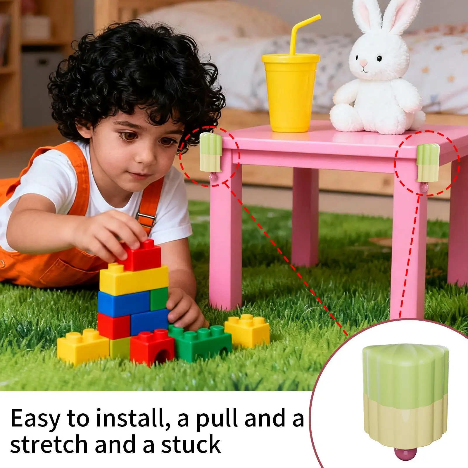 4Pcs Corner Protectors for Furniture Silicone Soft Non-Slip Pads Furniture Corner Guard Edge Safety Bumpers for Desk Bed Chair