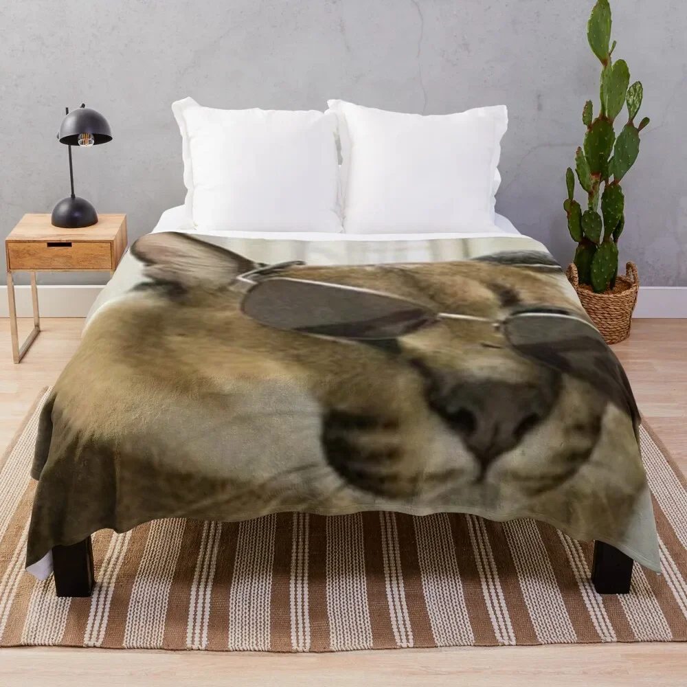 

Dapper Floppa Throw Blanket Single Softest Luxury Designer wednesday Blankets