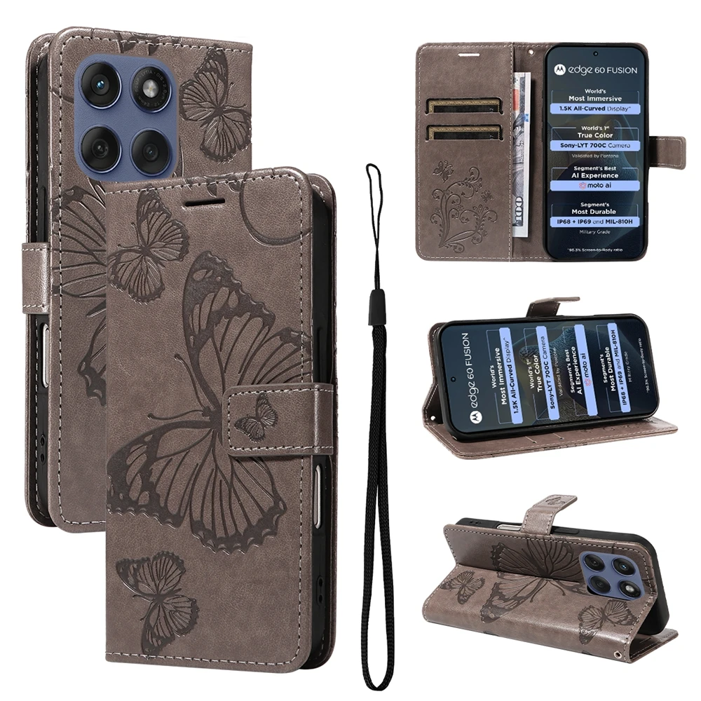 Butterfly Design Magnetic Leather Wallet Phone Case